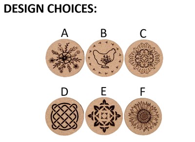 Round Cork Trivets - 6 Design choices with Picture Graphics - image2